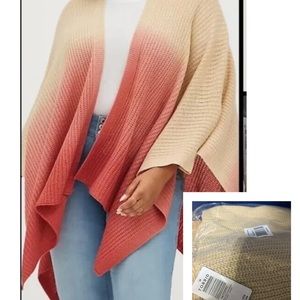 New Torrid Sweater, Open Front One size fits all,Tri-color sweater ready to ship